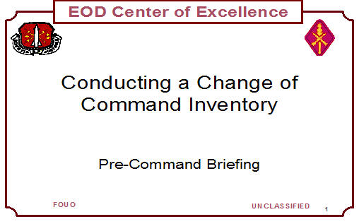 Conducting a Change of Command Inventory