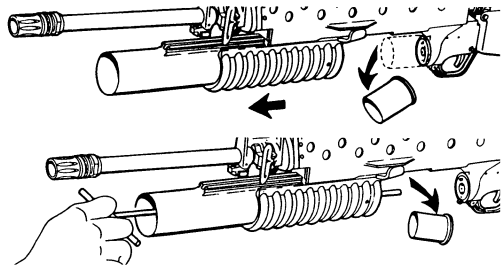 Figure 2-2. Unloading the M203 grenade launcher.